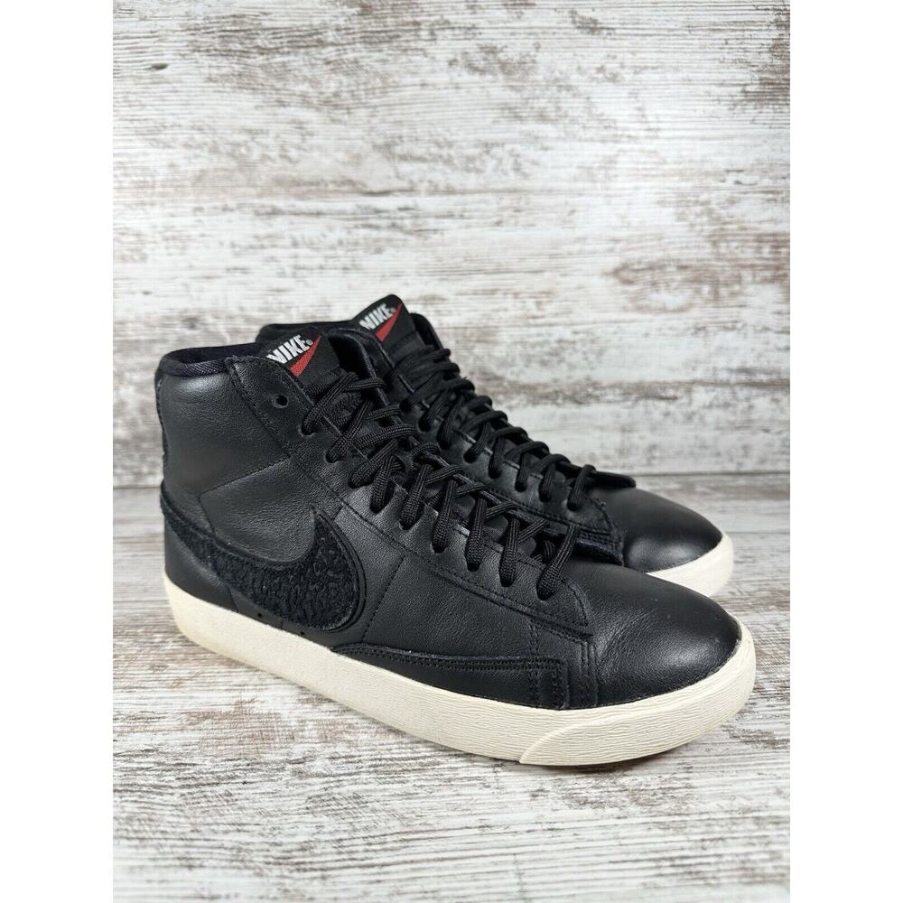 Women's Nike Blazer Mid Rebel Black/Cheetah Print Leather Sneakers Sz 6.5e